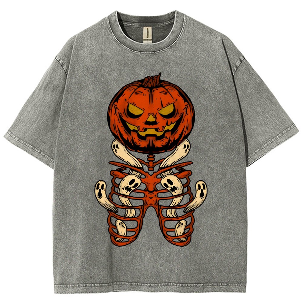 Halloween Pumpkin Vintage Distressed T-shirt