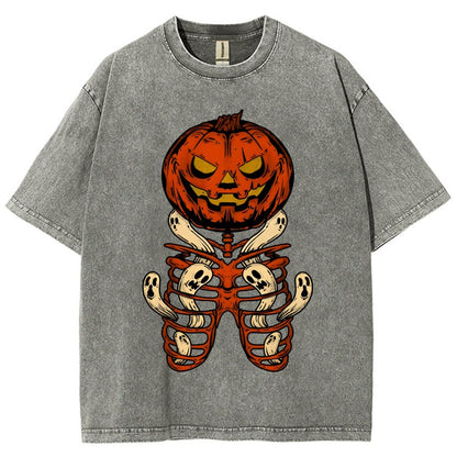 Halloween Pumpkin Vintage Distressed T-shirt