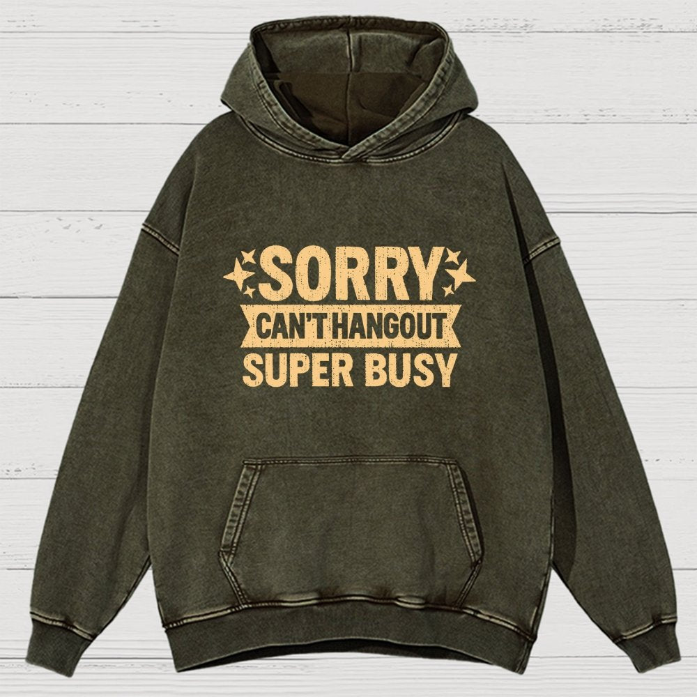 Sorry — Can’T Hang Out — Super Busy Vintage Distressed Hoodie