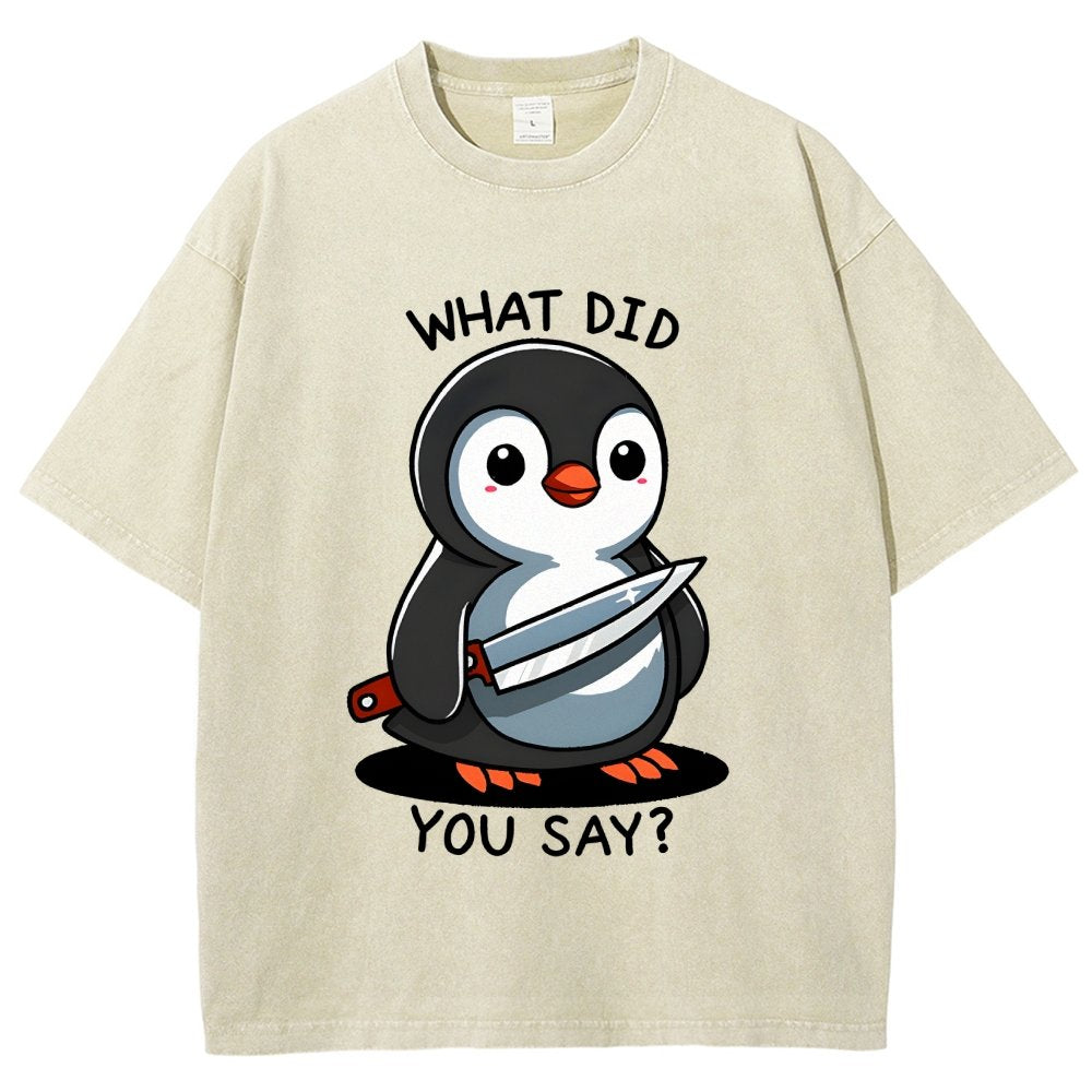 What Did You Say？Vintage Distressed T-shirt