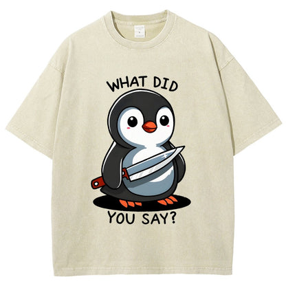 What Did You Say？Vintage Distressed T-shirt