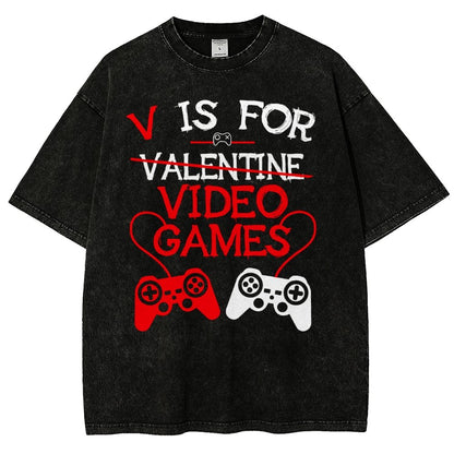 Valentine's Day.Funny Gamer Valentine Nerd Vintage Distressed T-shirt