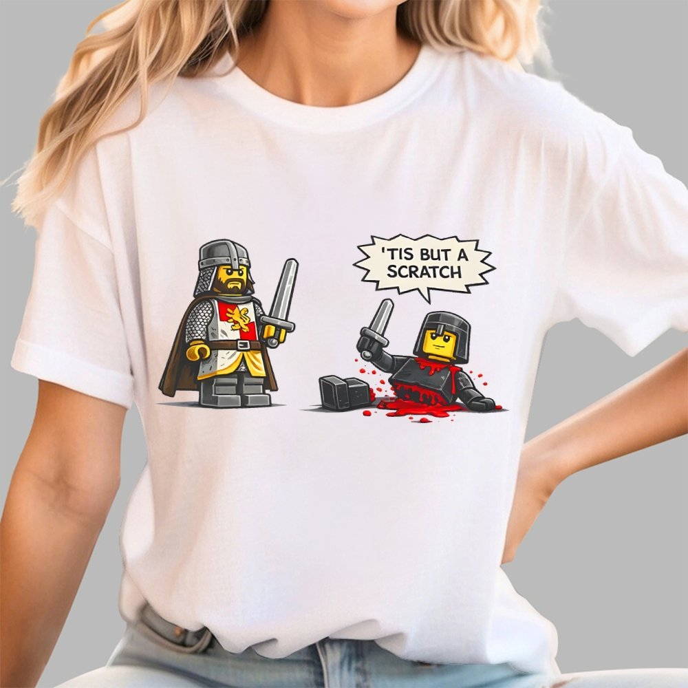 Tis But a Scratch  Fantasy Warrior Parody  Dark Humor Geek T-Shirt