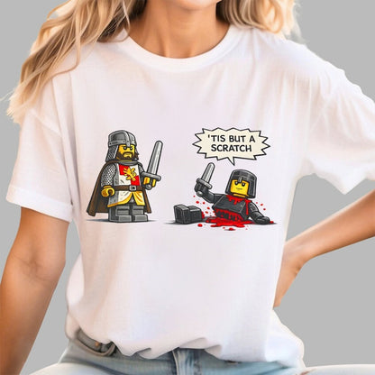 Tis But a Scratch  Fantasy Warrior Parody  Dark Humor Geek T-Shirt