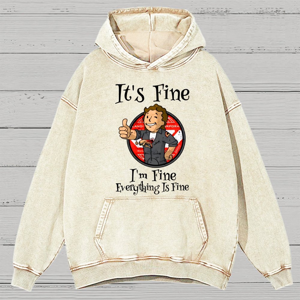 I'M Fine Everything Is Fine Vintage Distressed Hoodie