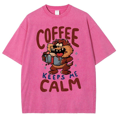 Coffee Keeps Me Calm Vintage Distressed T-shirt