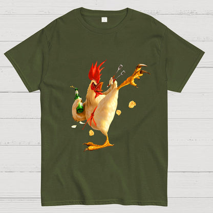 Fighting Chickens Funny Geek T-Shirt
