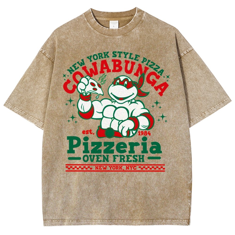 Cowabunga Pizzeria Pi Day Vintage Distressed T-shirt