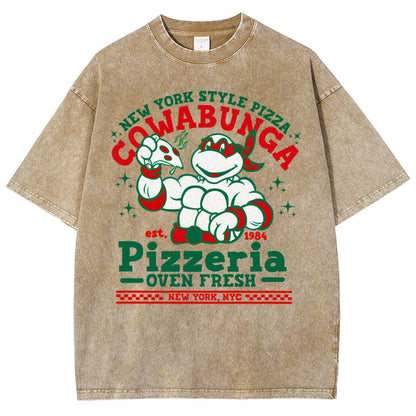 Cowabunga Pizzeria Pi Day Vintage Distressed T-shirt