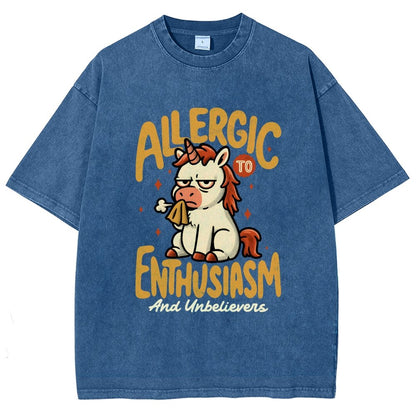 Allergic to Enthusiasm Vintage Distressed T-shirt