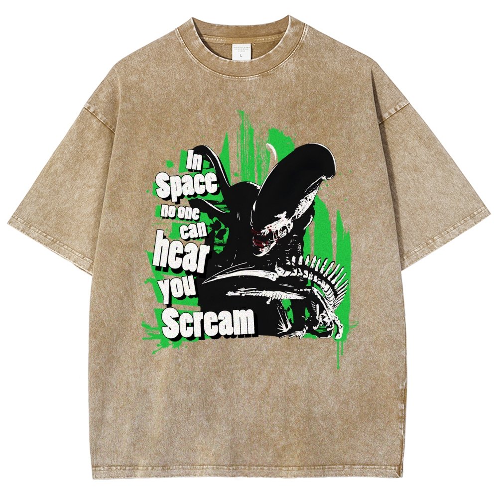 In Space No One Can Hear You Scream Vintage Distressed T-shirt