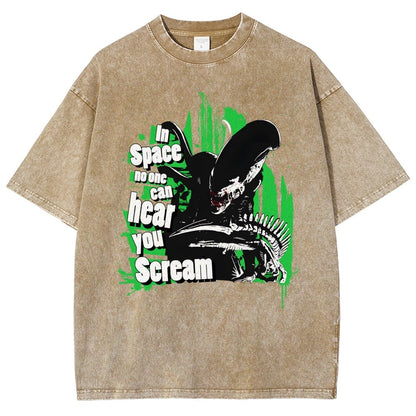 In Space No One Can Hear You Scream Vintage Distressed T-shirt