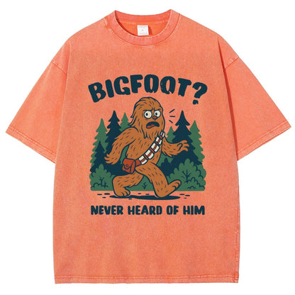 Bigfoot Never Heard Of Him Vintage Distressed T-shirt