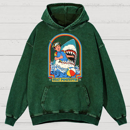 Stay Positive Vintage Distressed Hoodie