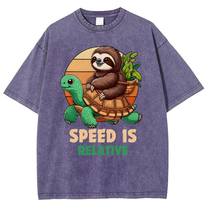 Speed Is Relative Vintage Distressed T-shirt