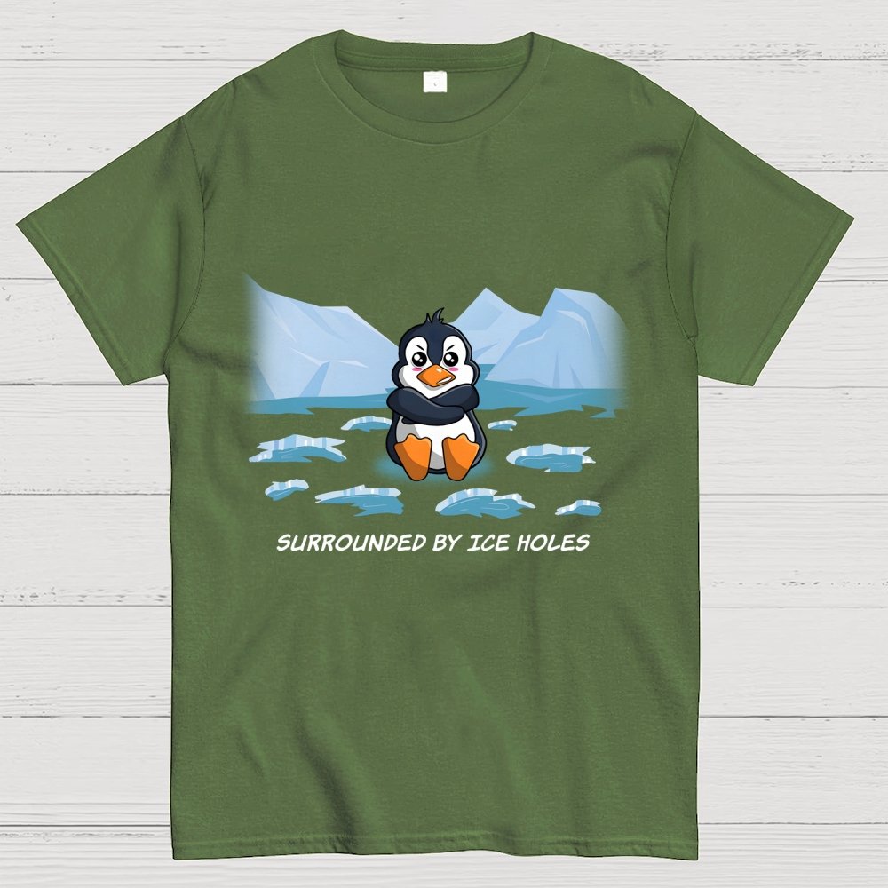 Surrounded By Ice Holes Geek T-Shirt