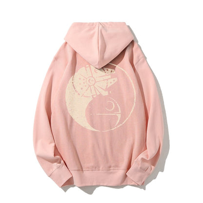 Balancing The Power Geek Printed Back Unisex Cotton Hoodie