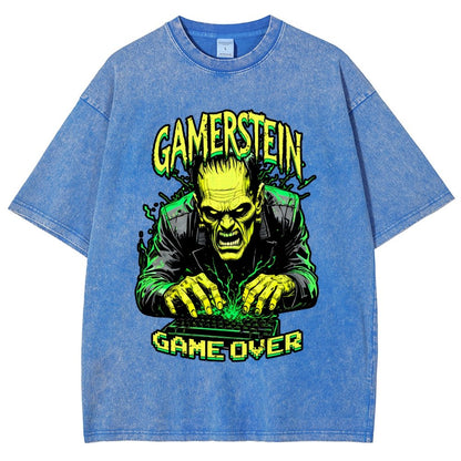Gamerstein Game Over Funny Halloween Vintage Distressed T-shirt