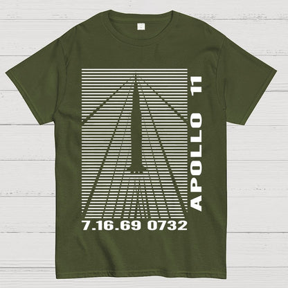Shockwaves Apollo 11 Retro Space Design Unisex Geek T-Shirt