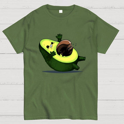Quirky Alien Avocado Geek T-Shirt