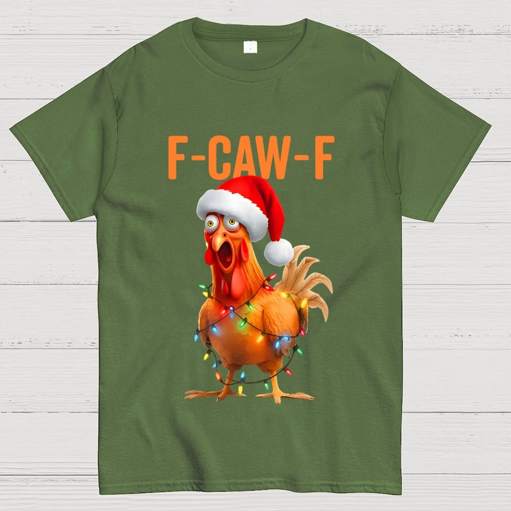 Christmas F-CAW-F Funny Chicken Geek T-Shirt