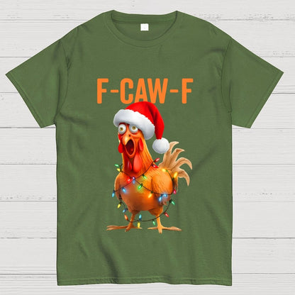 Christmas F-CAW-F Funny Chicken Geek T-Shirt