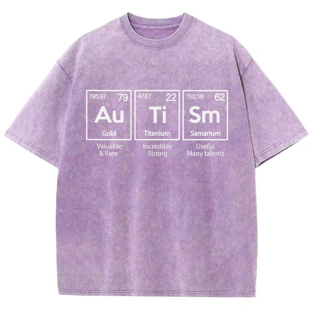 Autism Awareness Elements Periodic Vintage Distressed T-shirt