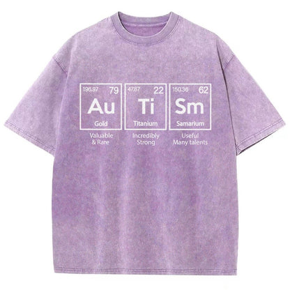 Autism Awareness Elements Periodic Vintage Distressed T-shirt
