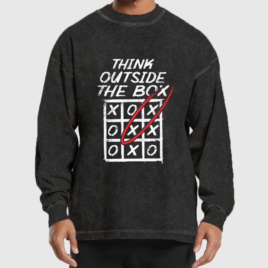 Think Outside The Box Nerd Washed Long Sleeve Tee