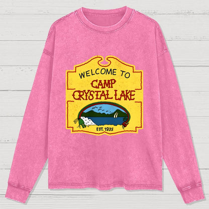 Welcome To Mystic Lake Washed Long Sleeve Tee