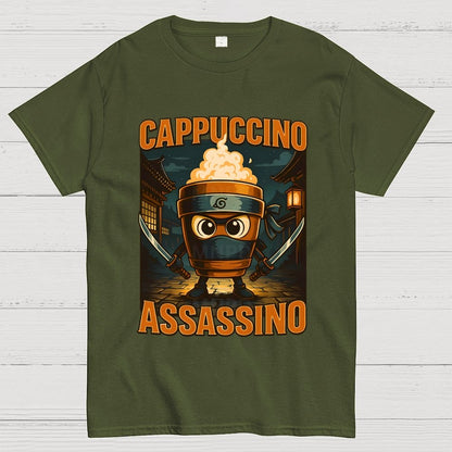 Italian Brainrot Cappuccino Assassino Beverage Coffee Lovers Unisex Geek T-Shirt