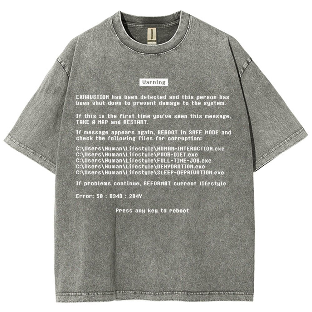 Blue Screen of Exhaustion Vintage Distressed T-shirt