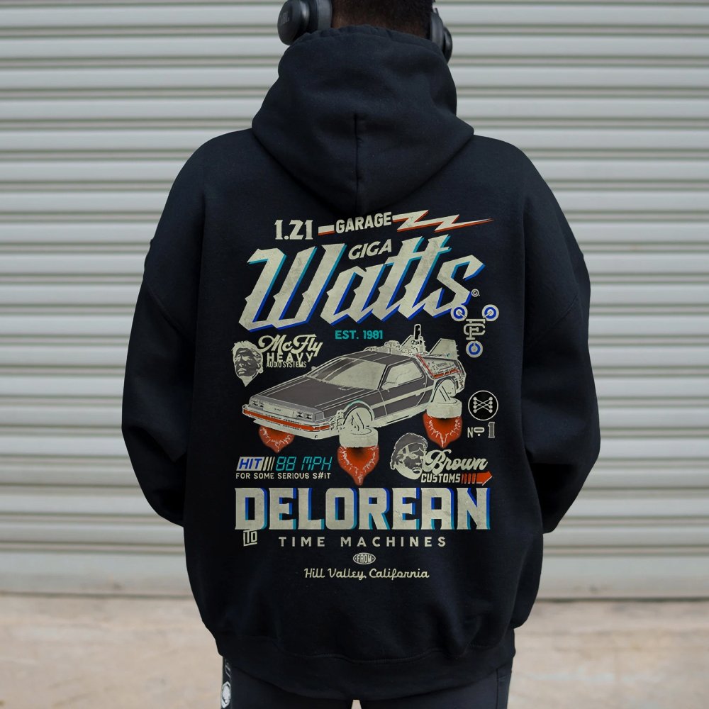 Gigawatts Garage Remix Printed Back Unisex Cotton Hoodie