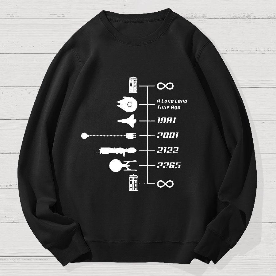 Nostalgic Space Travel Geek Cotton Sweatshirt