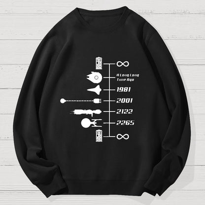 Nostalgic Space Travel Geek Cotton Sweatshirt