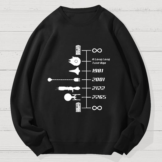 Nostalgic Space Travel Geek Cotton Sweatshirt