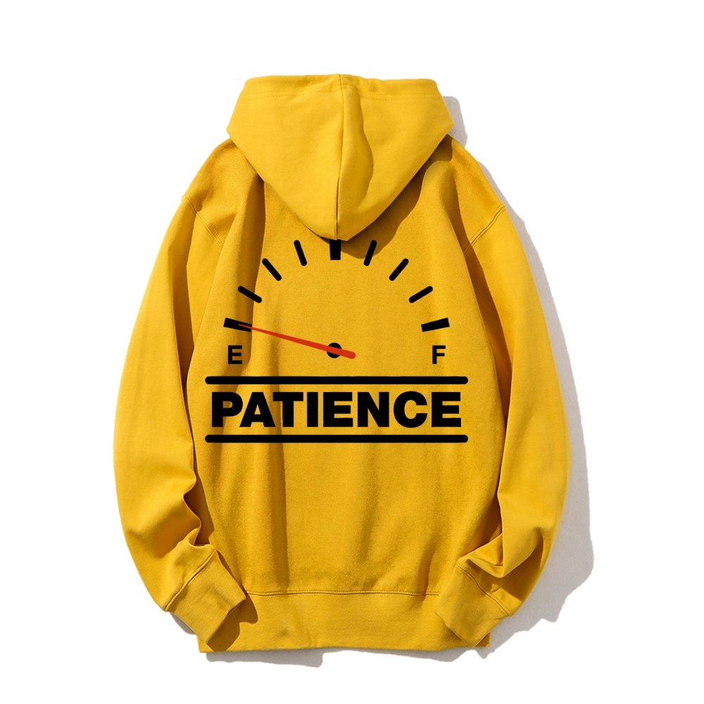 funny patience Printed Back Unisex Cotton Hoodie