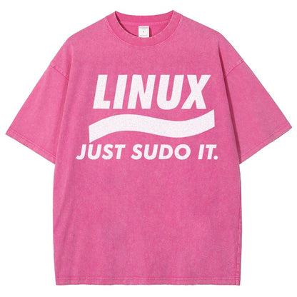 Linux Just Sudo It Vintage Distressed T-shirt
