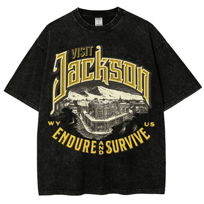 Visit Jackson Vintage Distressed T-shirt