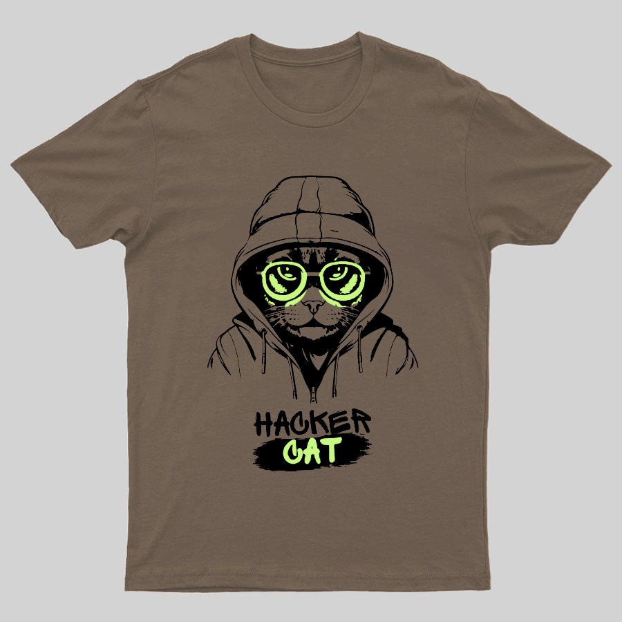 Hacker Cat Geeky T-Shirt