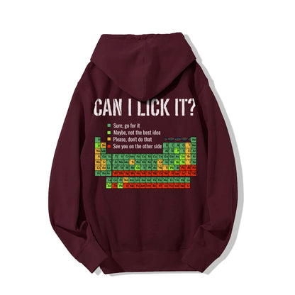 Can I Lick It Printed Back Unisex Cotton Hoodie