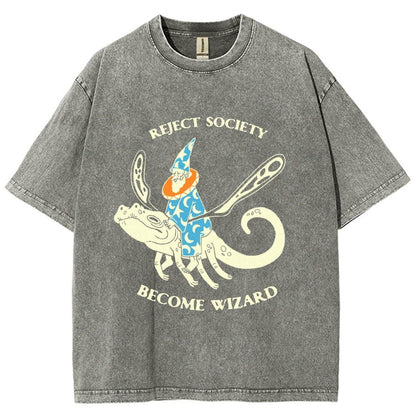Reject-society become-wizard Vintage Distressed T-shirt