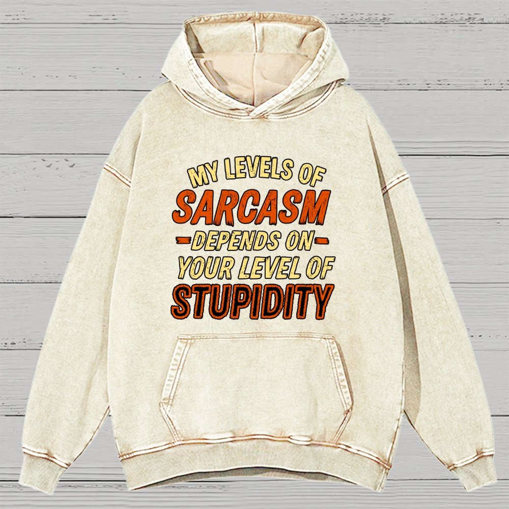 My Level Of Sarcasm Depends Vintage Distressed Hoodie
