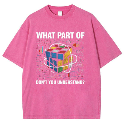 What Part Of Don't You Understand Funny Speed Cubing Math Vintage Distressed T-shirt