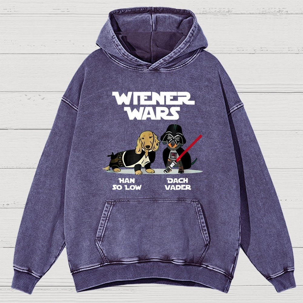 Wiener Wars Funny Dachshund Vintage Distressed Hoodie