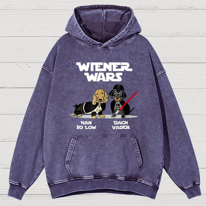 Wiener Wars Funny Dachshund Vintage Distressed Hoodie