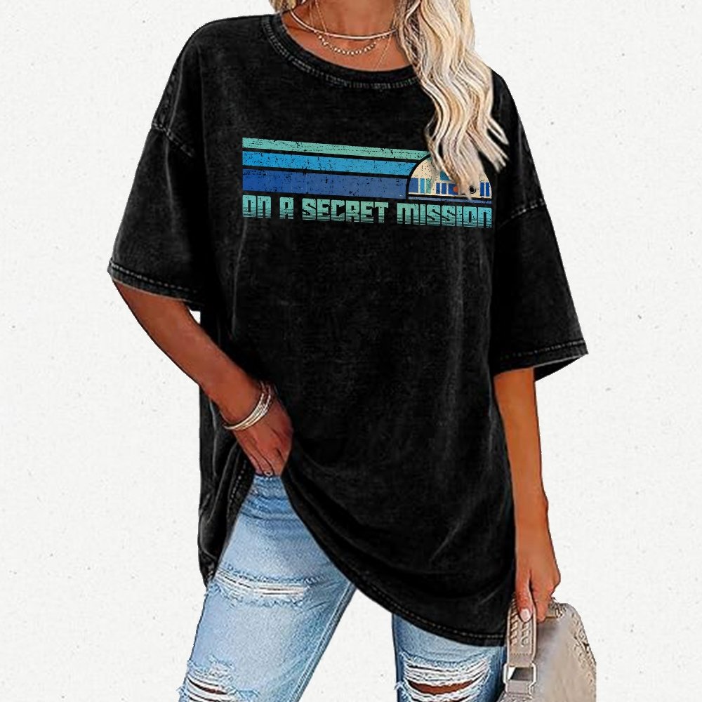 On A Secret Mission Vintage Distressed T-shirt