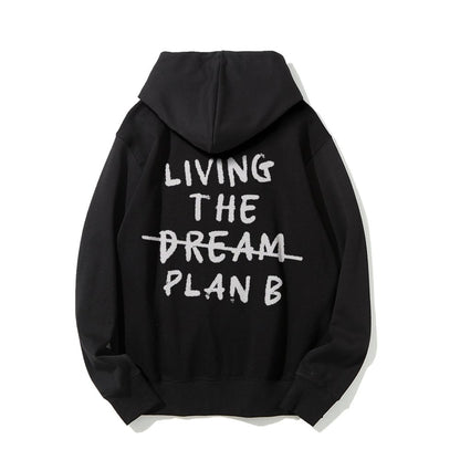 Living Plan B Printed Back Unisex Cotton Hoodie