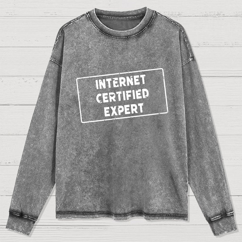 Internet Certified Expert Washed Long Sleeve Tee