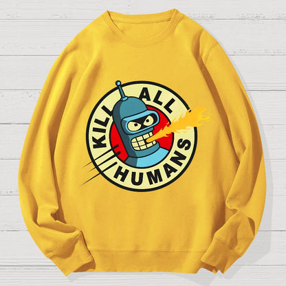 Kill All Humans Geek Cotton Sweatshirt